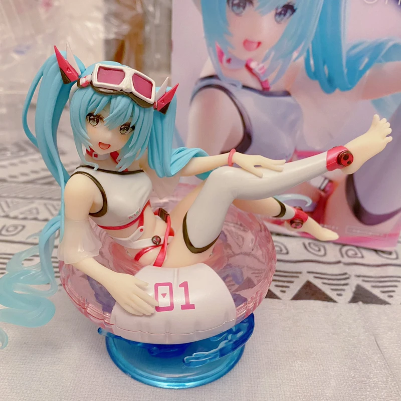 

Original Hatsune Miku Figure Aqua Float Girl Pool Party 99400 Action Figurines Kawaii Girl Collection Model Statue Doll Toys