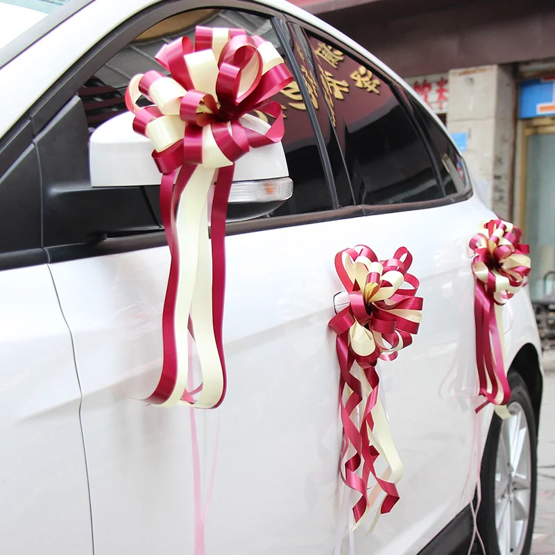  QYZX Decoración de coche de flores de rosa, decoración de coche  de mariposa, decoración de boda para decoración de coche, suministros de  decoración de fiesta, eventos, accesorios de boda (color: blanco) 