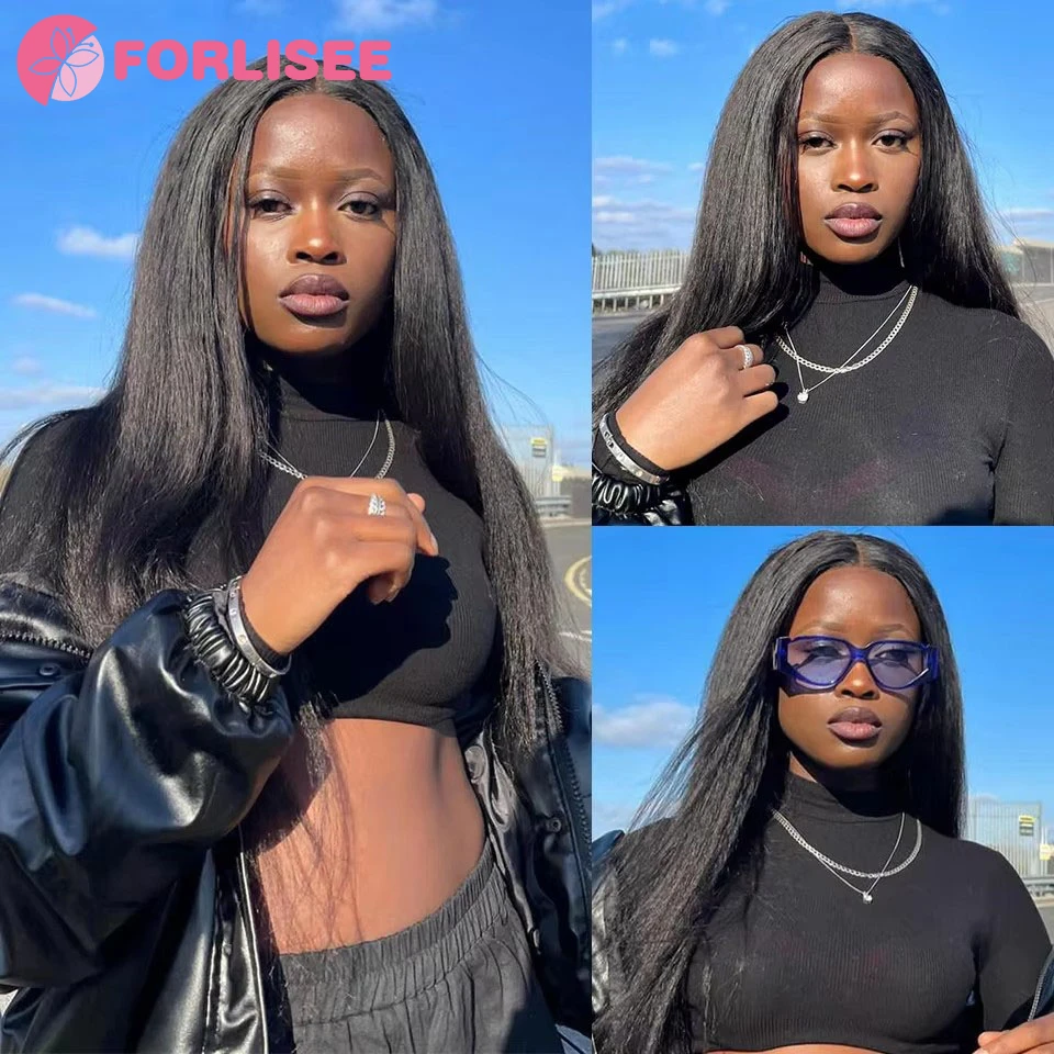 Synthetic Kinky Straight Peruvian Hair Weave Bundles Heat-resistant chemical fiber Bundles Extensions for Women Coarse Yaki Weft