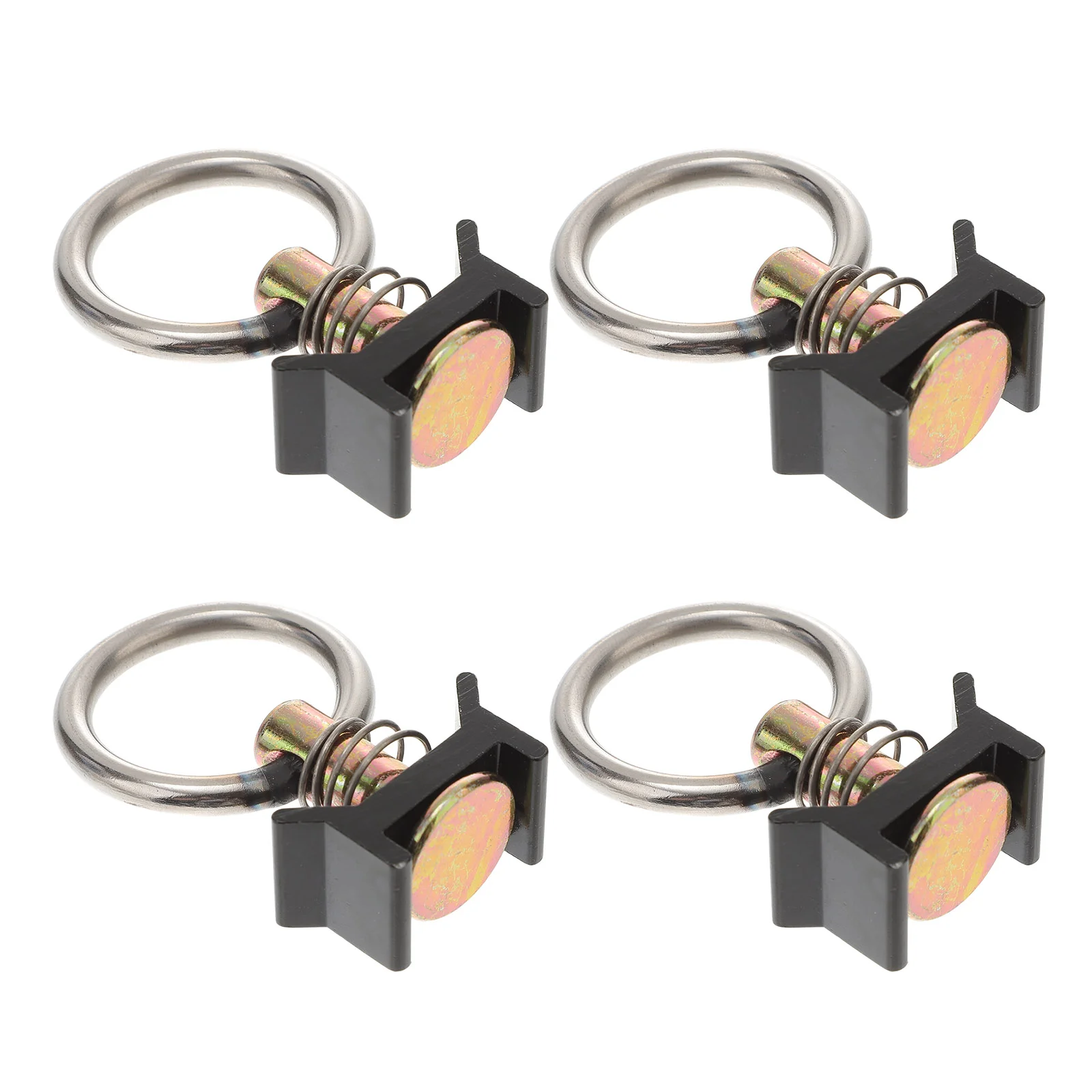 

4pcs Single Stud Fitting Track with Stainless Steel Round Ring Cargo Control Tie Downs for Airline Track Logistic Installation