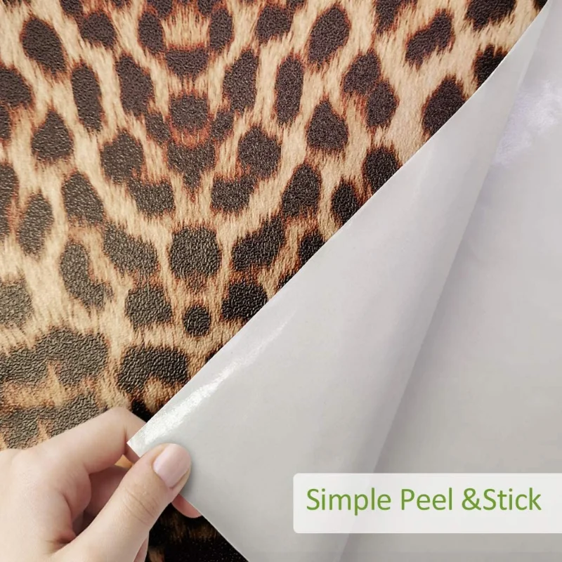 5mThickenedLeopardPrintSelfAdhesiveWallpaperRollVinyl