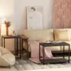 Coffee Table , Modern Design for Living Room & Bedroom, Faux Marble Center Table with Storage, Set of 2 Nesting Side Tables 6