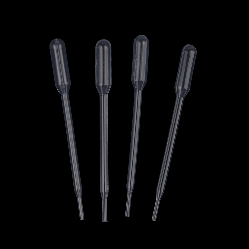 100개 0.5ML 플라스틱 일회용 피펫 실리콘 몰드 UV 에폭시 수지 보석 제작용 스퀴즈 트랜스퍼 피펫 드로퍼