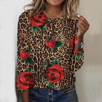 جديد المرأة تي شيرت الصيف موضة كم طويل تيز بلايز ثلاثية الأبعاد طباعة س الرقبة عادية تي شيرت للنساء البلوز تيز ملابس فضفاضة 2