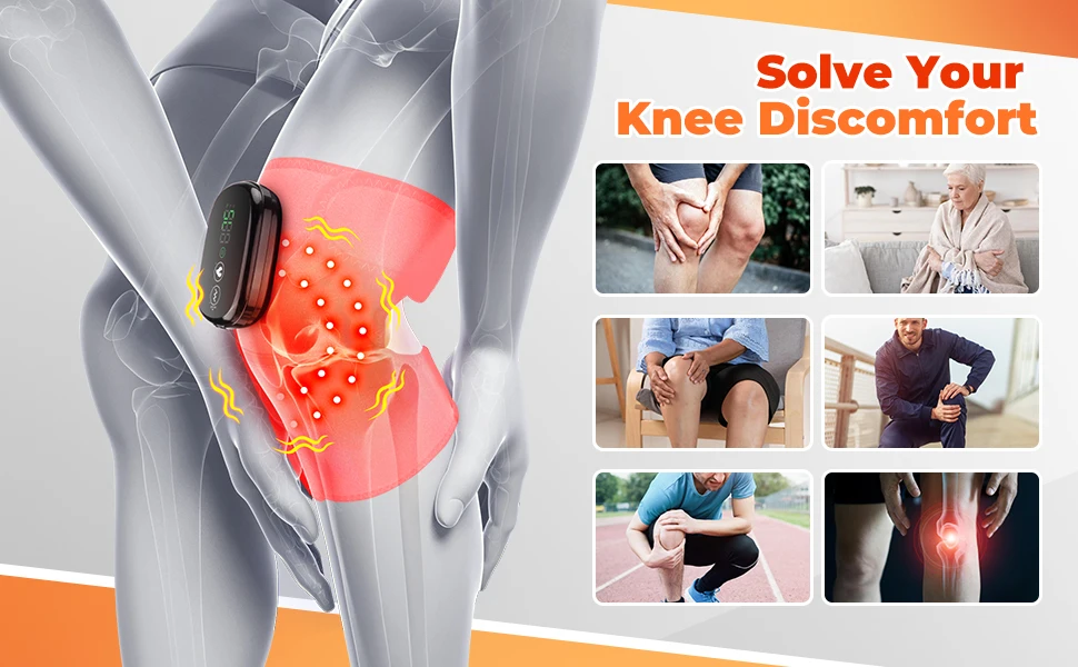Heating Knee Massage Pad Protection Vibration Red Light Vibrador Joint Pain Relief Instrument Swelling Arthritis Leg Elbow 8