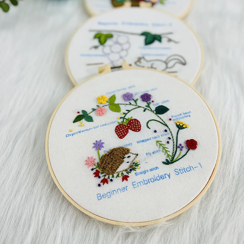 Easy DIY Embroidery Start Kit for Beginner Animal Printed Pattern Cross  Stitch Needlework Hoop Handmade Sewing Art Craft - AliExpress