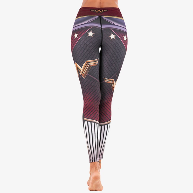 Leggings sportivi da donna Stampa 3D Pantaloni da yoga elastici a vita alta Leggins da supereroe Palestra Fitness Collant da corsa Pantaloni Abbigliamento sportivo Donna - Image 5
