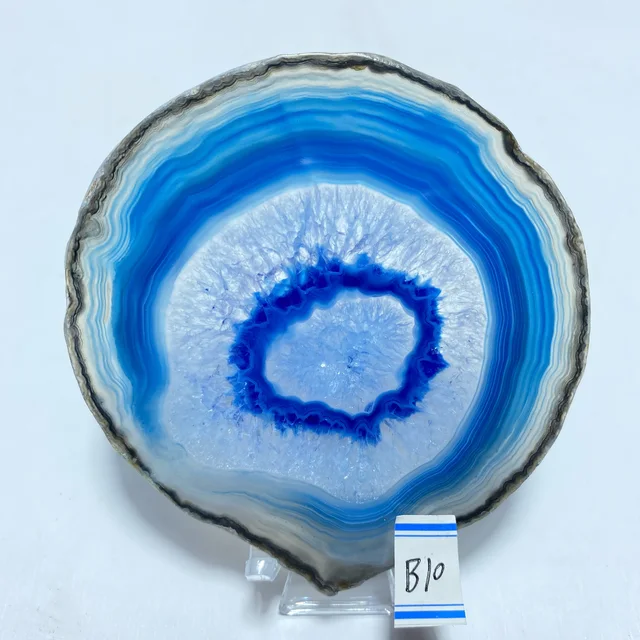 Natural crystal AGATE SLAB Geode Slice Crystal Mineral Energy Stone Healing Home Decoration Gift B10   60g  79mm