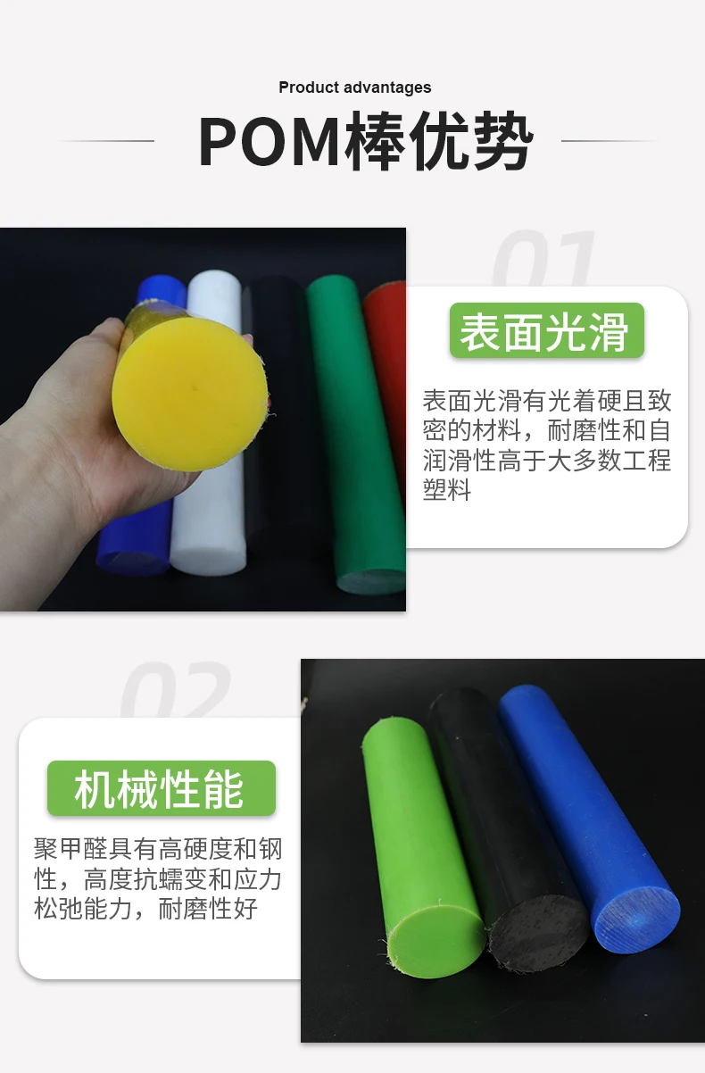 POM-Nylon Colorido Rods, Vermelho, Azul, Amarelo, Verde,