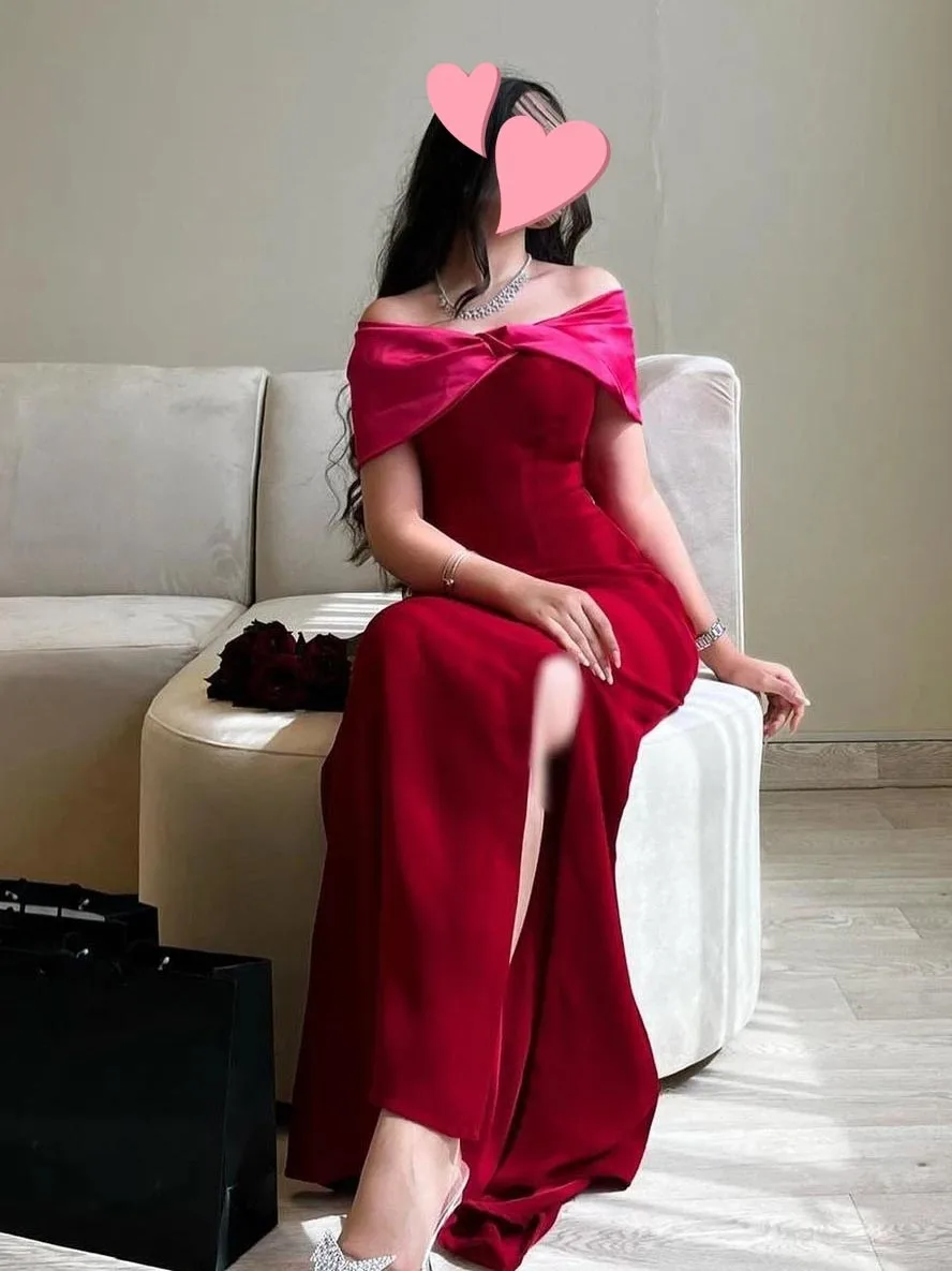 

Scoggins Dress Elegant Vintage Sexy Sweet Velvet Bow Boat Neck Customized Formal Occasion Prom Dress Evening Party Gowns