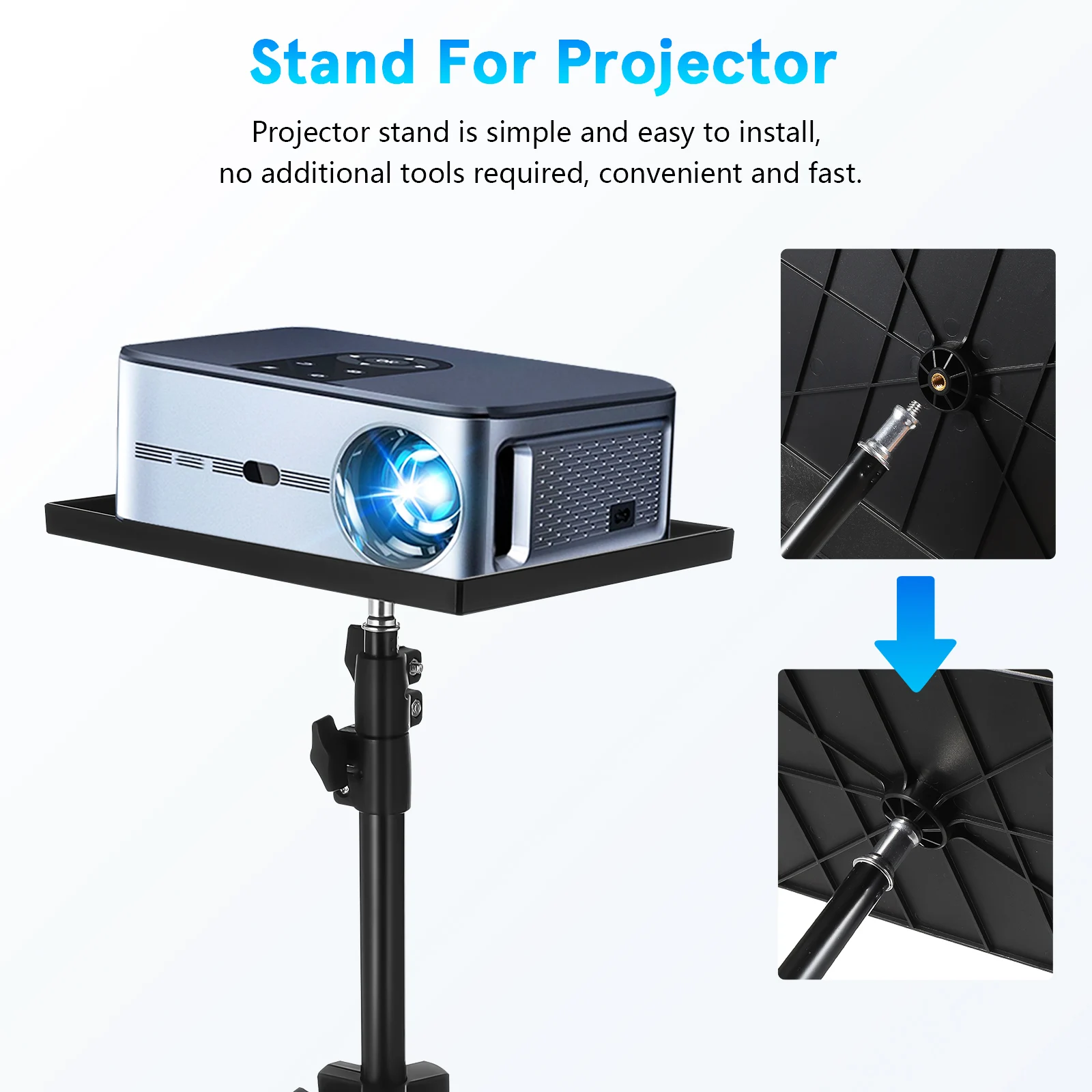Projector Tray Stand Floor To Wall Desktop Shelf Laptop Stand Bedside Lift Telescopic Rod Live Tripod