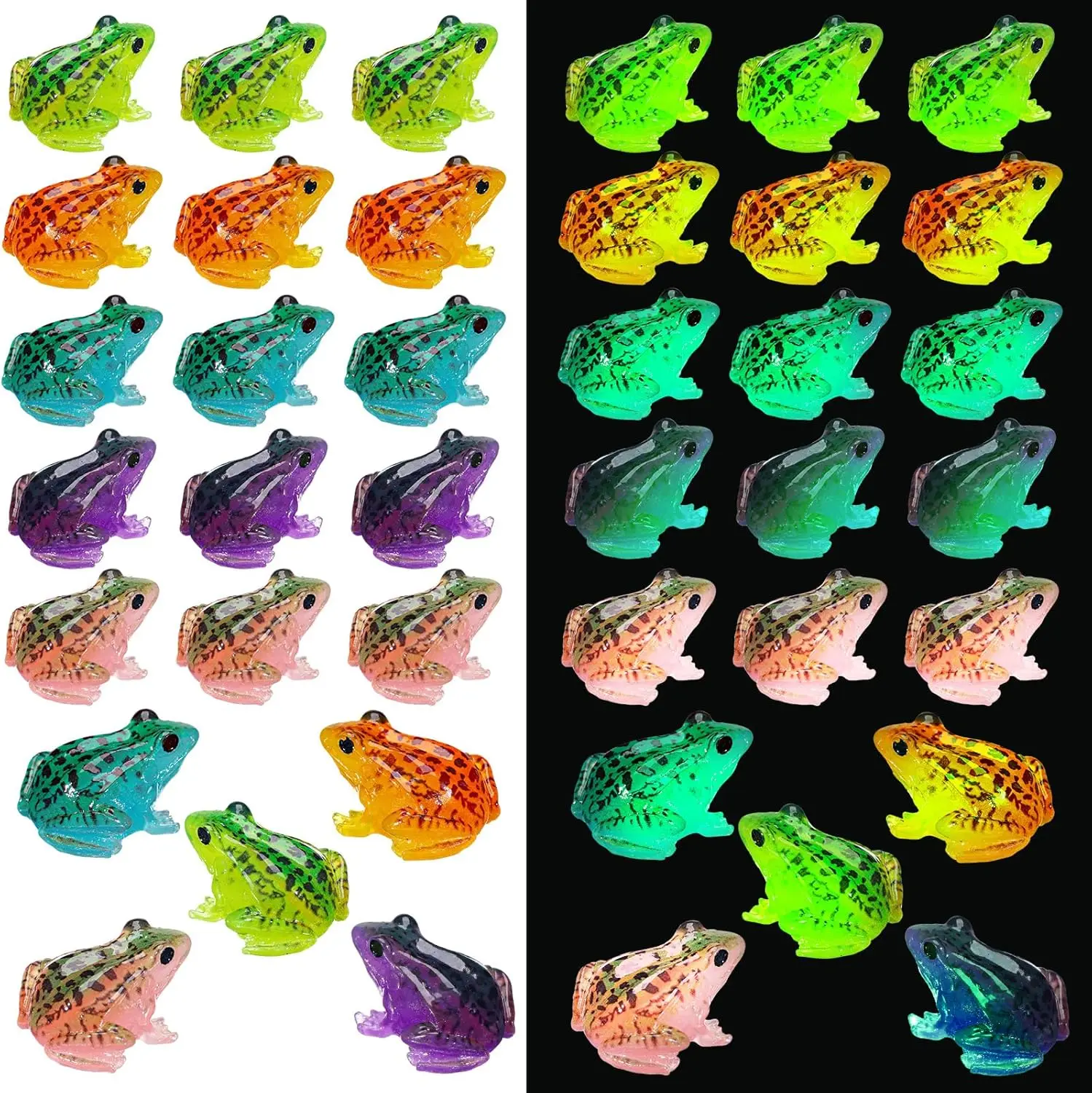50/20Pc Miniature Frog Figurines Luminous Mini Resin Frog Figures Garden Decor DIY Terrarium Craft for Moss Landscape Decor 1