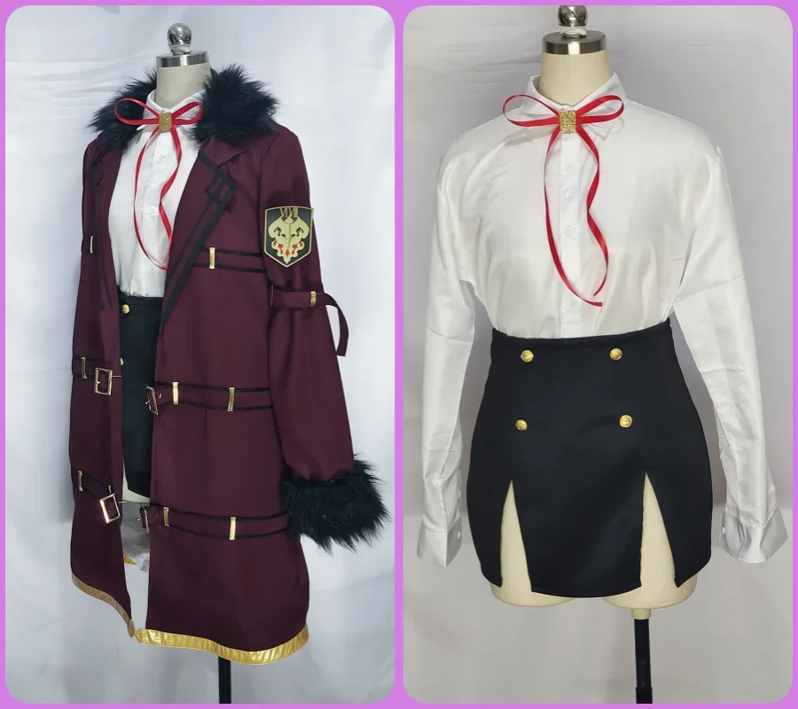 Rikuhatima Aru Costume Cosplay Gioco Blu Archivio Vestito Cosplay Cappotto Camicia Gonne Uniformi per feste di carnevale di Halloween Su misura - immagine 5