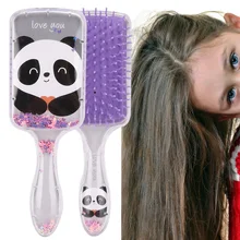 

Children Cartoon Sequins Gasbag Hairdressing Comb Head Scalp Massage Comb Styling Tool(Gray )