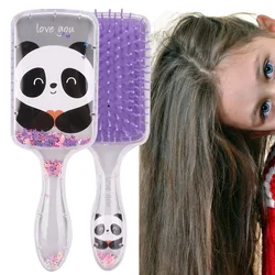 Children Cartoon Sequins Gasbag Hairdressing Comb Head Scalp Massage Comb Styling Tool(Gray )