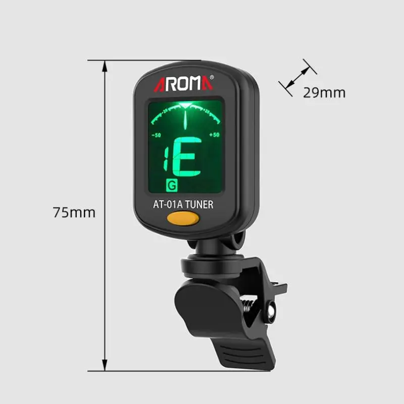 Colorful Rotatable Clip-On Digital Guitar Tuner with LCD Display