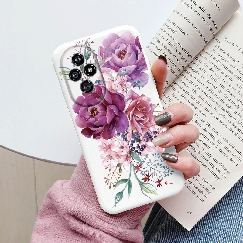 Beautiful Floral Heart and Leopard Print Soft Silicone Matte Protective Case