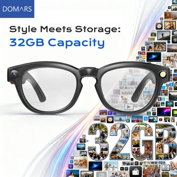 Domars Nuovi occhiali intelligenti 1080P HD AI Registrazione video Riconoscimento foto AI Rispondi Traduzione Occhiali Bluetooth impermeabili
