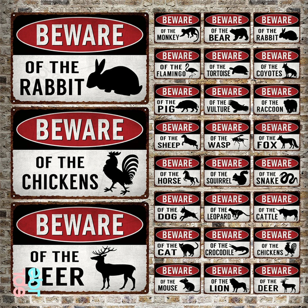 Wildlife Warning Signs Beware Of The Pig Snakes Metal Sign Animals