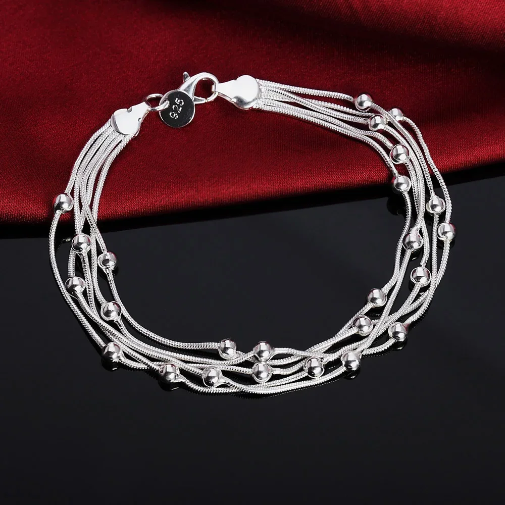 Charm Bracelet Charms beads Chain Beautiful bracelet silver color fashion for women Wedding nice jewelry chain bracelet charm bracelet silver bracelet