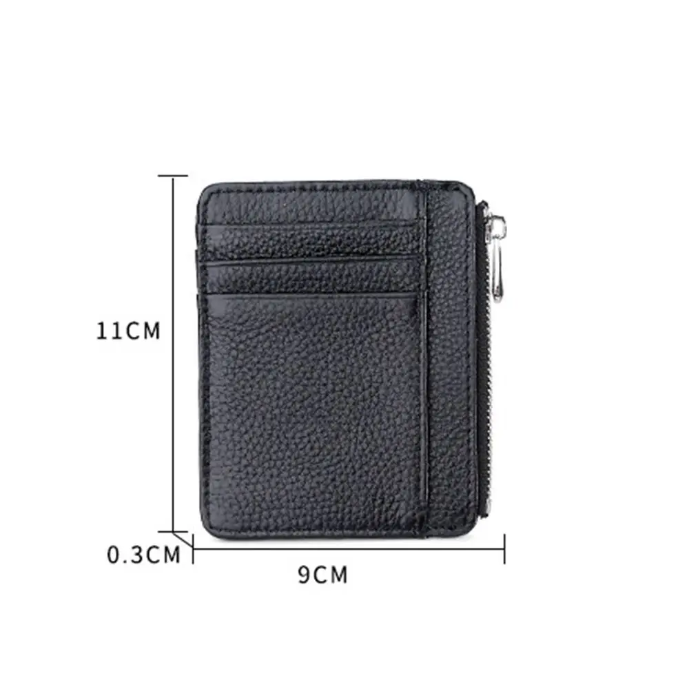 Premium Genuine Leather Ultra-Thin Card Holder with Multi-Card Slots