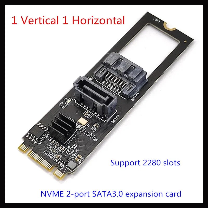 

Адаптер для карты NGFF M2 NVME на SATA3.0, 6 ГБ, M.2 Key-M PCIE NVME на Dual SATA 3,0, переходник для карты расширения, конвертер, чип JMB582 PCIE 3,0