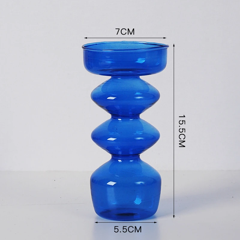 Blue Glass Candle Holder