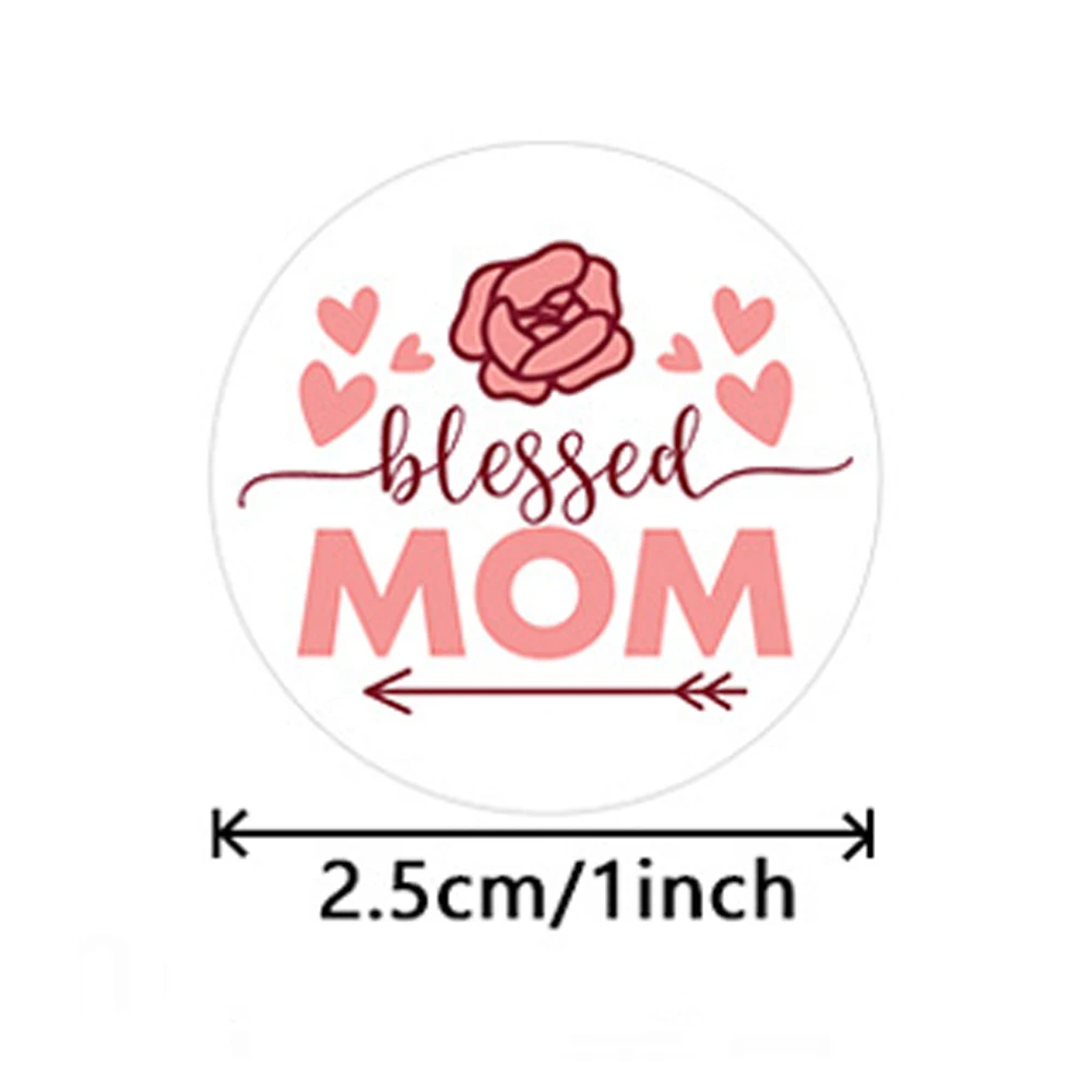 500pcs/roll 휴일 선물을위한 해피 어머니의 날 스티커 카드 장식 봉투 인감 Lablels 1inch 감사합니다 스티커 Scrapbooking