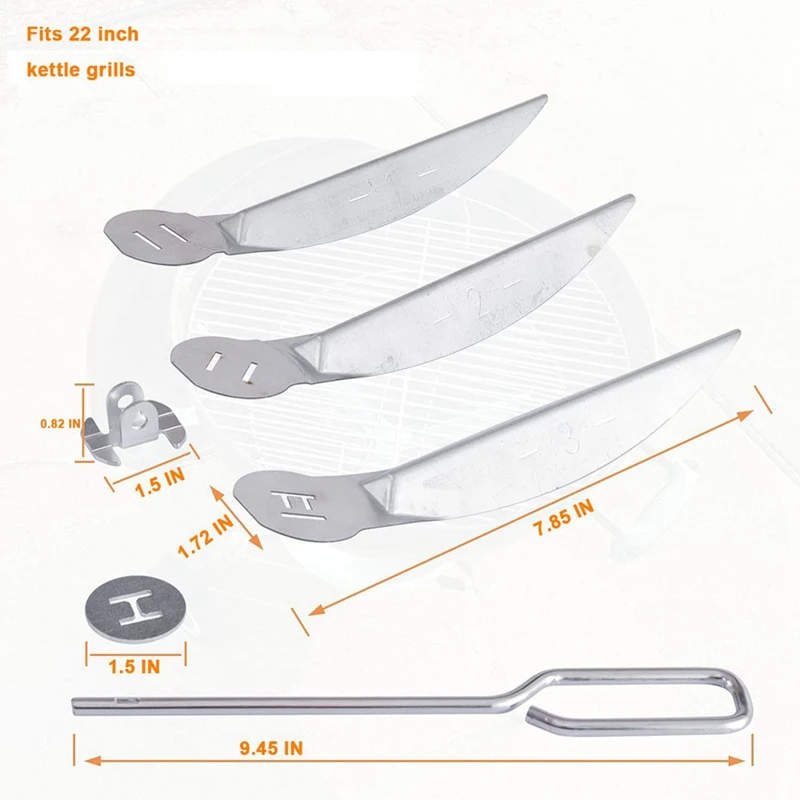 One-Touch Cleaning System Kit 22-1/2-Inch for Weber Grill Parts Replacement 7444 Easy To Install grill cleaning system kit