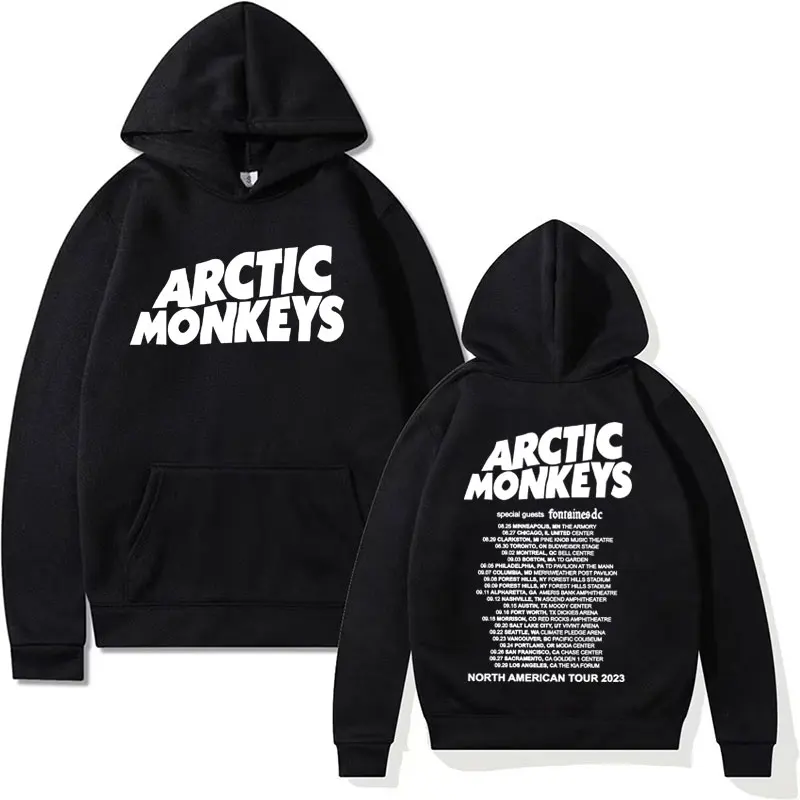 

Rock Band Arctic Monkeys North American Tour Hoodies Men Women Hip Hop Retro Sweatshirt Casual Cotton Pullover Hoodie Streetwear