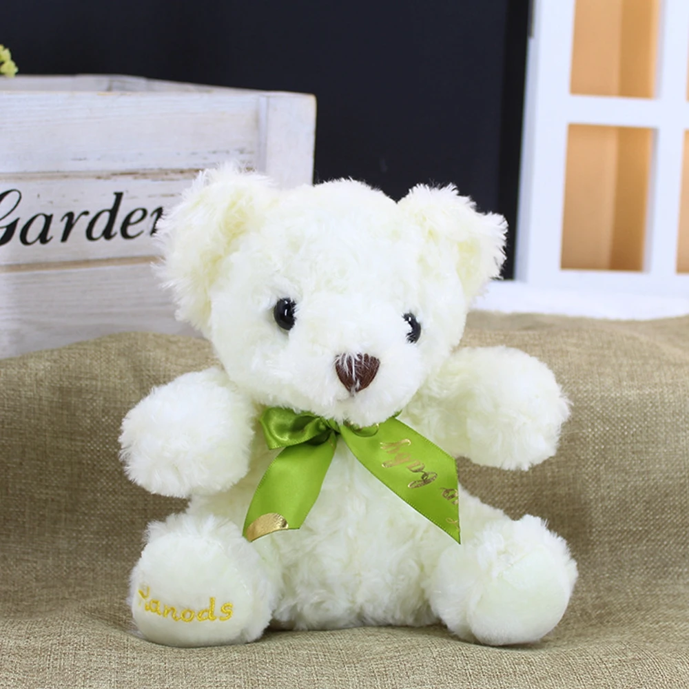 thumbnail image 1 of Oso de peluche de pelo largo y delicado de 20 cm, bonito juguete de peluche con bordado de mariposa, cinta para festivales, regalo de cumpleaños y Navidad para niños, 1 of 5