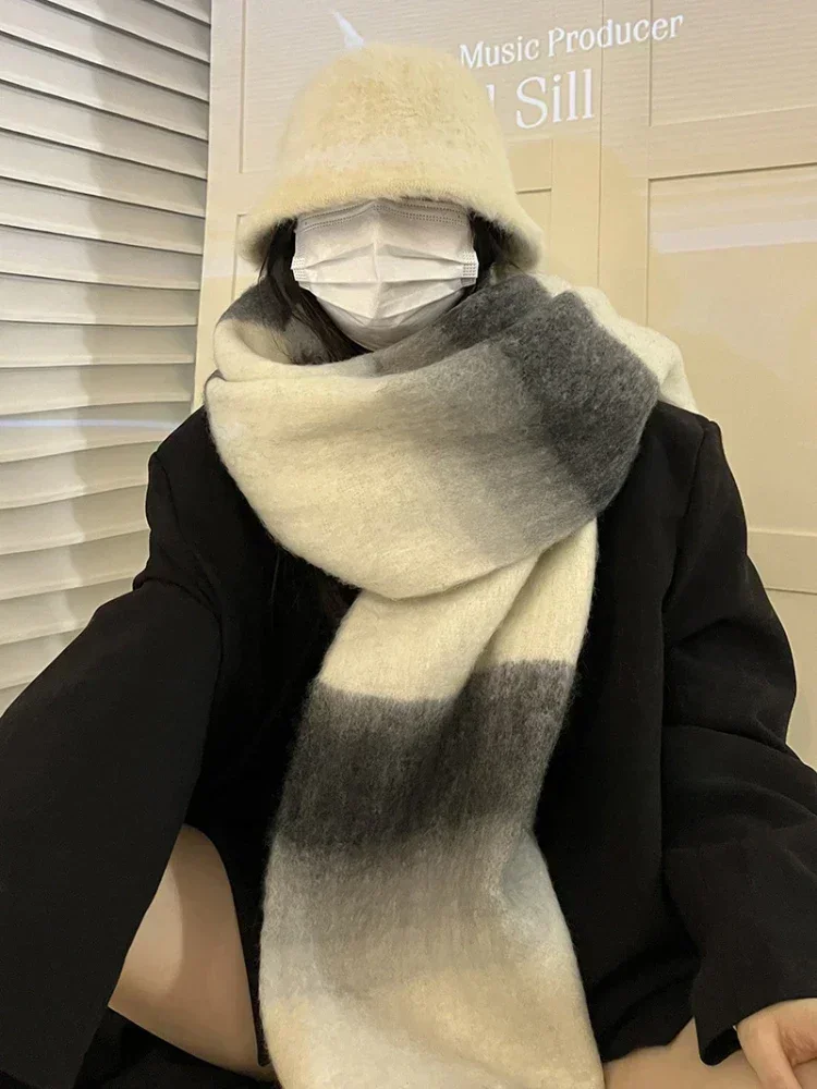 Spessore per donna 220 cm Grandi e confortevoli avvolgenti invernali antivento mantengono calda la sciarpa popolare coreana_voghion.com