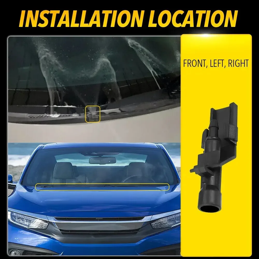 2017-2021 혼다 시빅 블랙 전면 윈드 스크린 와셔 제트, Abs 76810tgge01 용 윈드 스크린 와이퍼 부품, 2 개