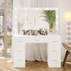 Makeup table with illuminated mirror, 3 color lighting modes, adjustable brightness, drawers, white, free shipping 2