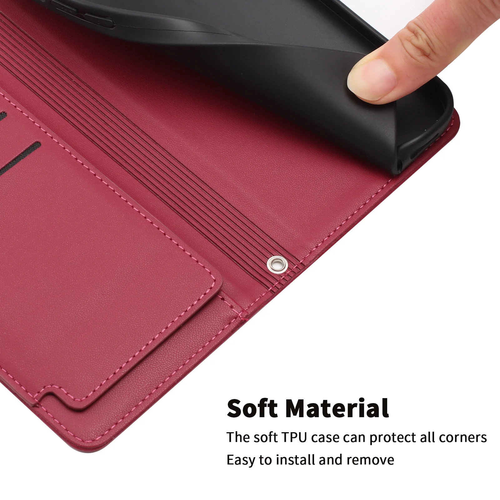 Elegant PU Leather Wallet Phone Case with Flip Cover