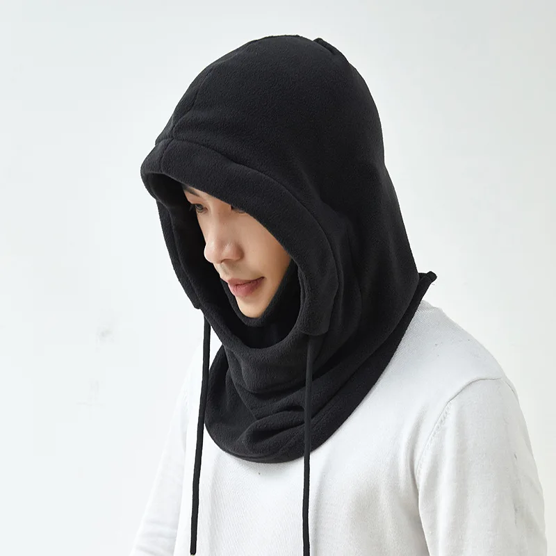 

Winter hood hood for men and women outdoor riding mask neck protection and warm body with velvet face protection hat