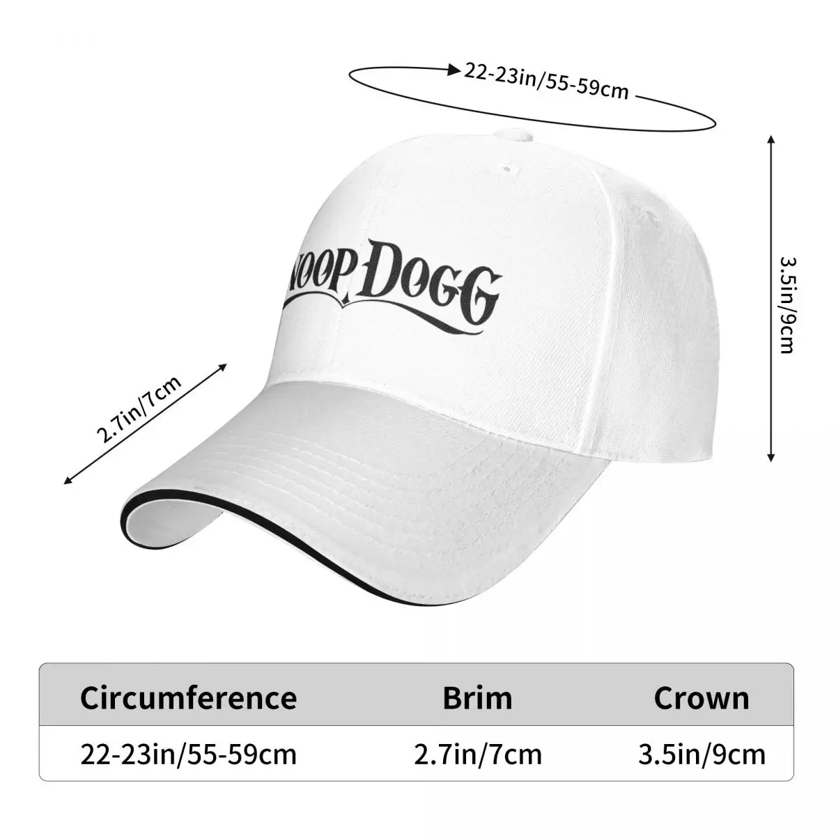 Snoop Dogg Logo Baseball Caps Casual Hip Hop Music Rapper Sandwich Caps for Men Women Breathable Dad Hat Outdoor 4