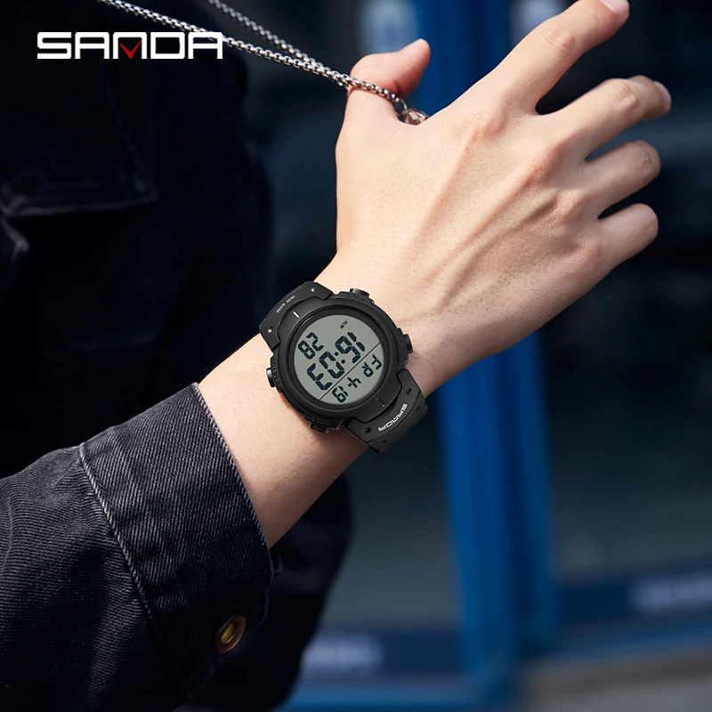 SANDA Brand Sport Watch for Man Waterproof Shockproof Digital Watches Luxury Outdoor Men's Wristwatch Original Clock 2023