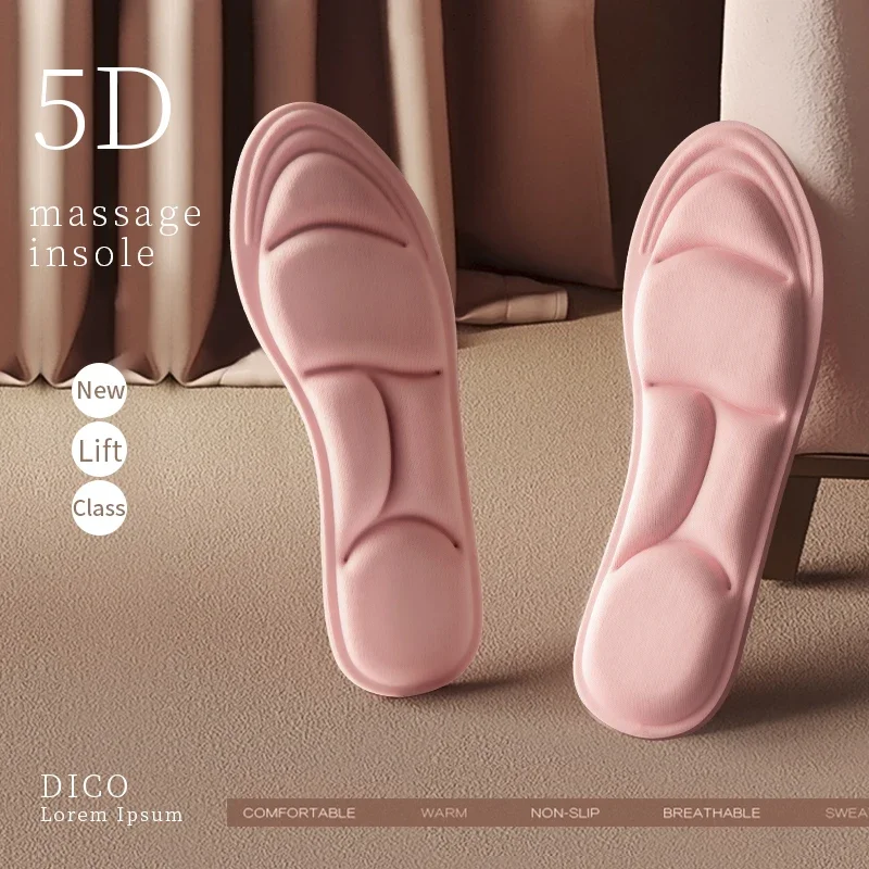 Memory Foam 5D Sport Insoles for Shoes Women Men Deodorant Breathable Cushion Running Insoles For Feet Care Orthopedic