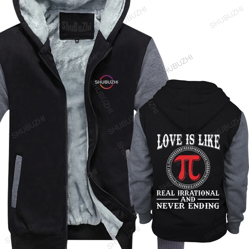 

Love Is Real Irrational And Never Ending Pi Day Men fleece pullover Teacher Gift Cotton thick hoodies Algebra Math Lover hoodie