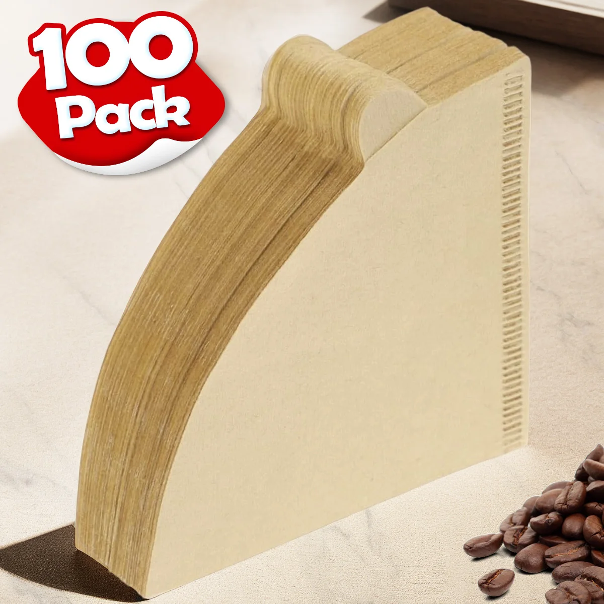 Natural Paper Cone Coffee Filters for Pour Over and Drip Brewing