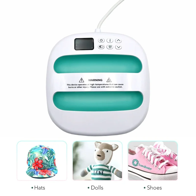

Home Business Mini Heat Press Machine Easy Heating Transfer Press Iron Machines for Clothes Blanket Leather Portable DIY
