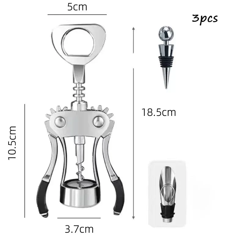 Elegant Zinc Alloy Wine and Beer Bottle Opener with Corkscrew Functionality