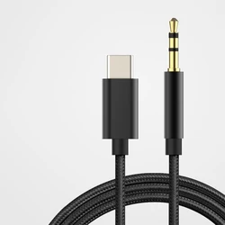 Enhanced Audio Adapter - USB-C to 3.5mm Aux Cable for Headsets and Speakers (Black Nylon woven)