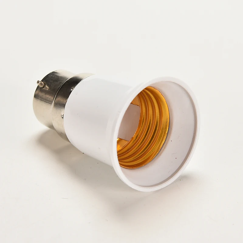 White B22 to E27 Base LED Light Lamp Bulb Fireproof Holder Adapter Converter Change Socket 1PCS