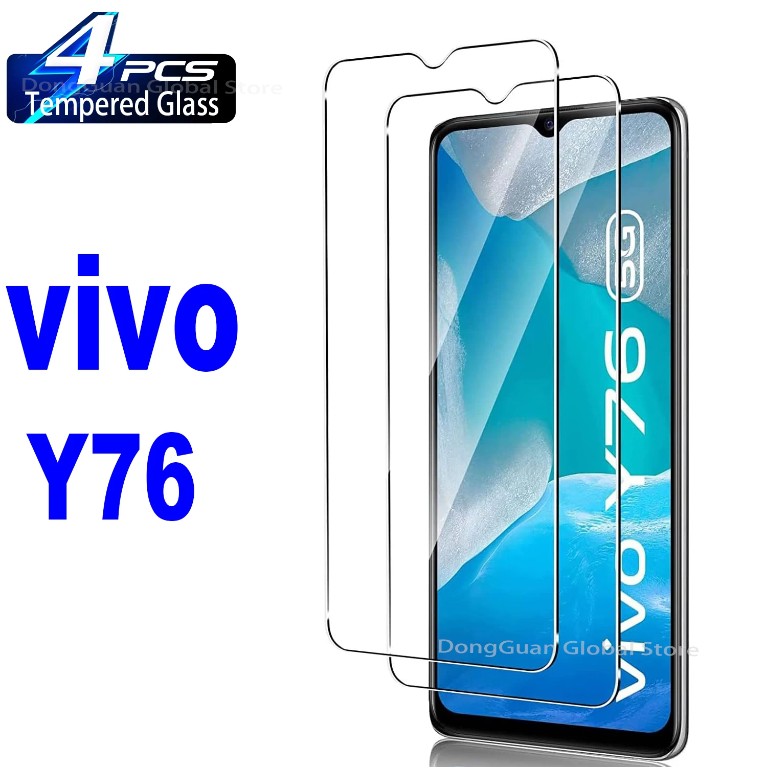 Высококачественное закаленное стекло из алюминия для VIVO Y76 5G, защитная стеклянная пленка для экрана, 2/4 шт. закаленное стекло для zte nubia red magic 7 7s 8 8s pro защитная пленка из алюминия для экрана 1 4 шт