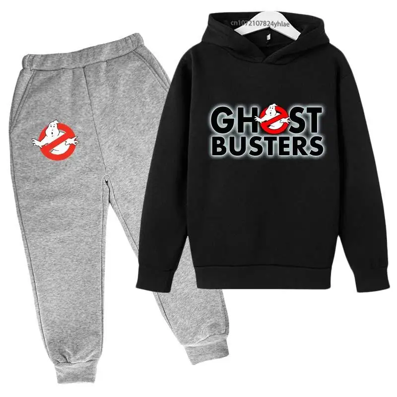 thumbnail image 1 of Cazafantasmas - Sudadera con capucha y pantalones de chándal para niños de 2 a 13 años con estampado divertido de dibujos animados para primavera y otoño, 1 of 5