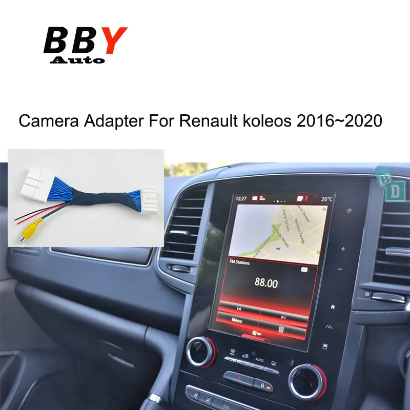 

HD Rear Camera Adapter For Renault koleos 2016~2020 Face-lift vehical backup car reversing harness FHD Rear View Camera kit