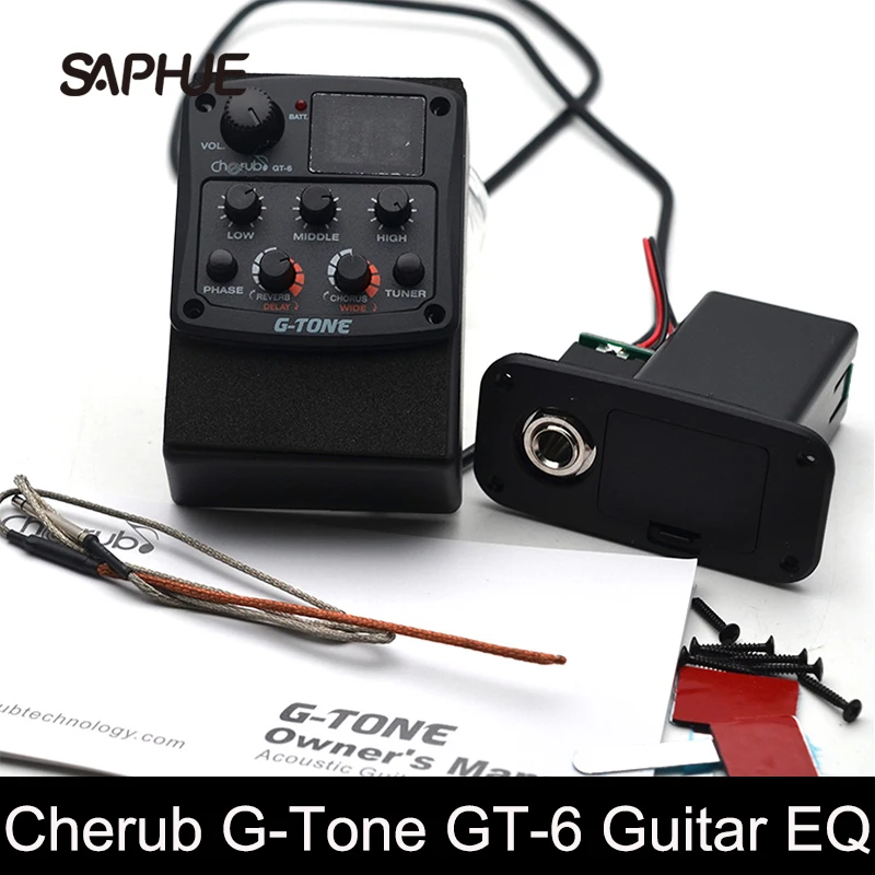 

Cherub G-Tone GT-6 Acoustic Guitar Preamp Piezo Pickup 3-Band EQ Equalizer LCD Tuner with Reverb/Delay/Chorus/Wide