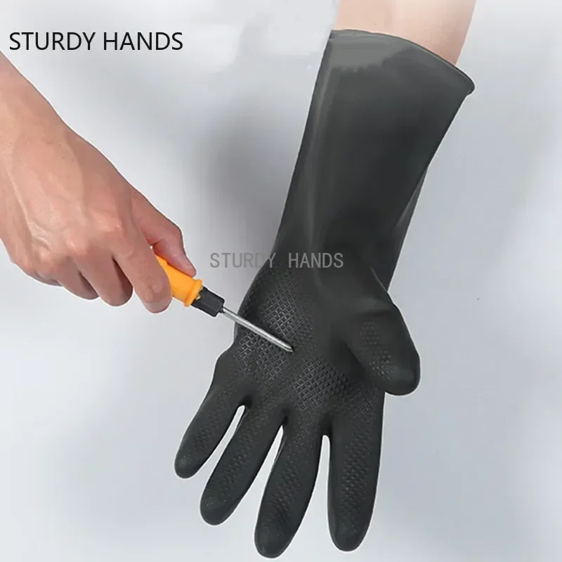 Lengthen Work Safety Gloves Rubber Gloves Heavy Duty Chemical